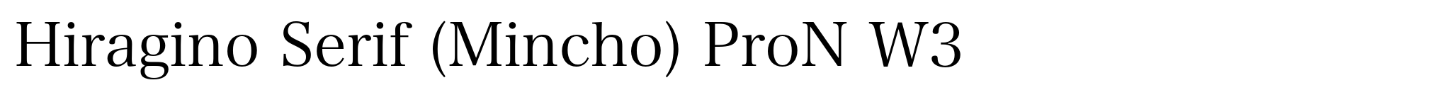 Hiragino Serif (Mincho) ProN W3 image